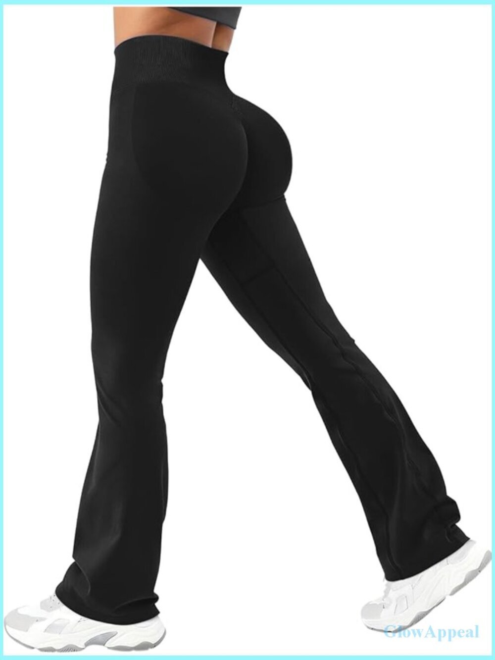 Seamless Scrunch Butt Lifting Flare Leggings Mid Waist Tummy Control Yoga Pants